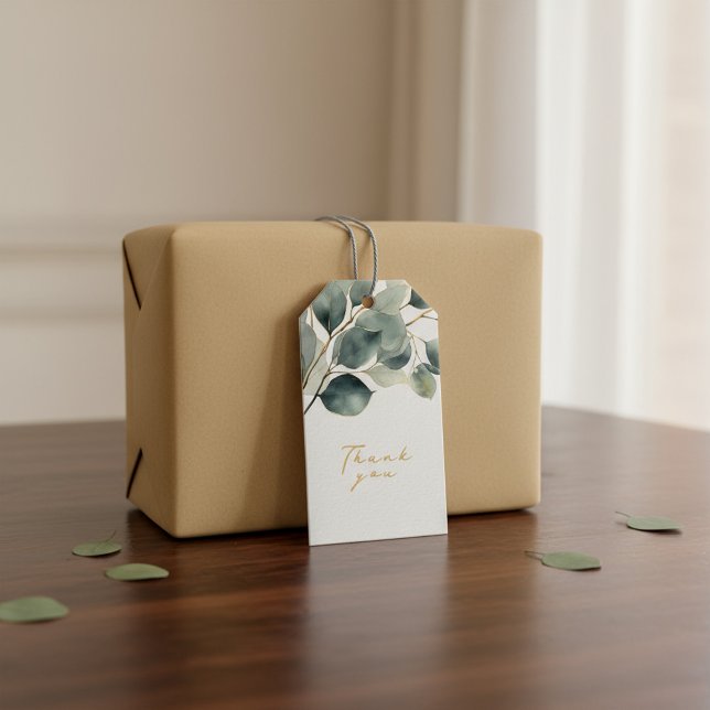 Eucalyptus branch pretty leaves gift tag (Eucalyptus branch pretty leaves gift tag.)