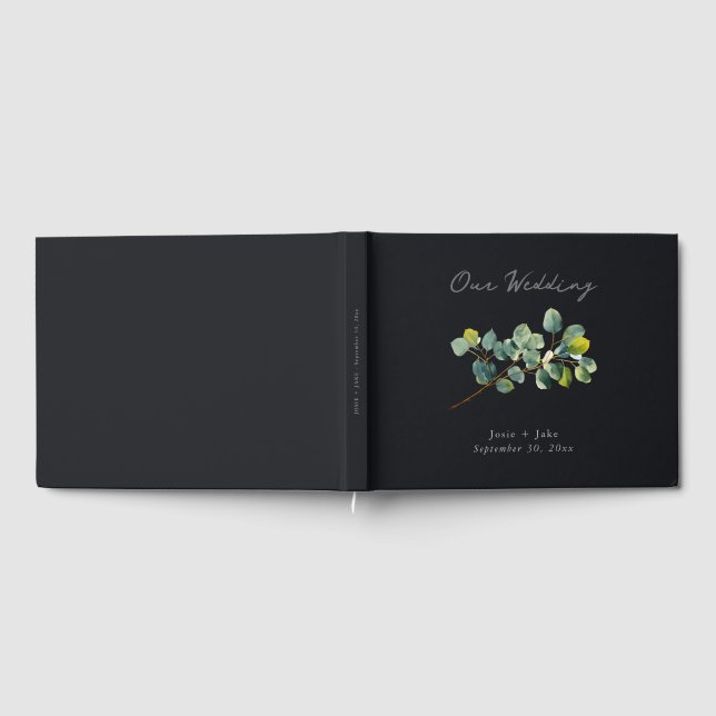 Eucalyptus branch wedding guest book (Full)