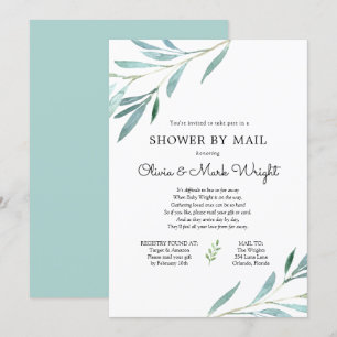 Eucalyptus Branches Baby Shower by Mail Invitation