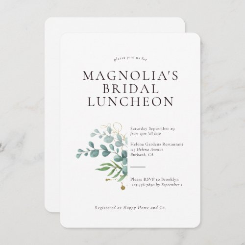 Eucalyptus Bridal Luncheon Invitation