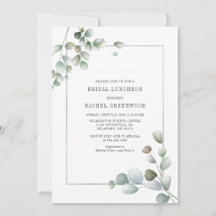 Eucalyptus Bridal Luncheon Watercolor Succulent Invitation