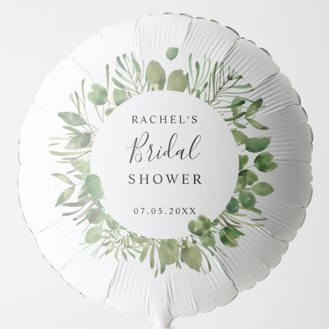 Eucalyptus Bridal Shower Botanical Boho Chic Balloon (Front)