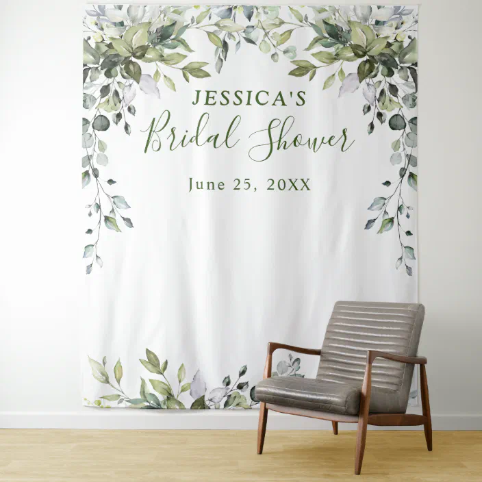 Eucalyptus Bridal Shower Chic Photo Booth Backdrop Zazzle Com