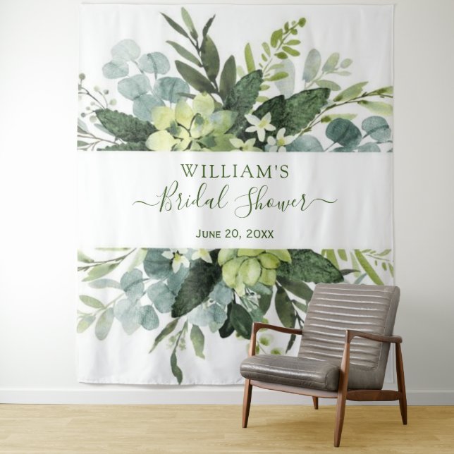 Eucalyptus Bridal Shower Chic Photo Booth Backdrop (In Situ)