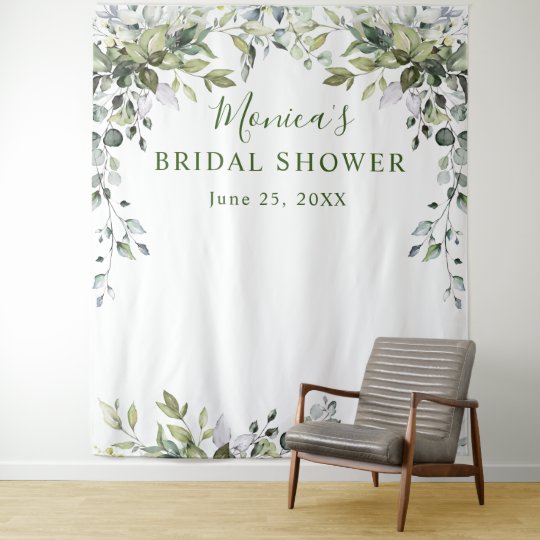 Eucalyptus Bridal Shower Chic Photo Booth Backdrop | Zazzle.com