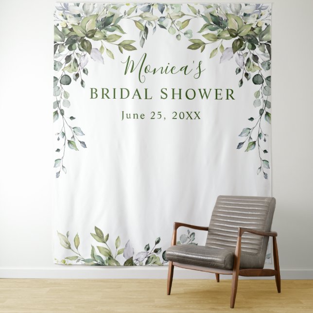 Eucalyptus Bridal Shower Chic Photo Booth Backdrop (In Situ)