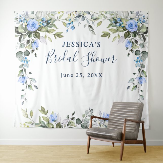 Eucalyptus Bridal Shower Chic Photo Booth Backdrop (In Situ (Horizontal))