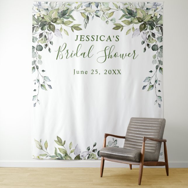 Eucalyptus Bridal Shower Chic Photo Booth Backdrop (In Situ)