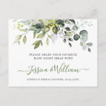 Eucalyptus Bridal Shower Date Night Idea Card<br><div class="desc">For further customization,  please click the "customize further" link and use our design tool to modify this template. 
If you need help or matching items,  please contact me.</div>