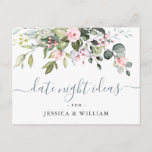 Eucalyptus Bridal Shower Date Night Idea Card<br><div class="desc">For further customization,  please click the "customize further" link and use our design tool to modify this template. 
If you need help or matching items,  please contact me.</div>