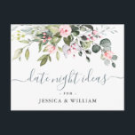 Eucalyptus Bridal Shower Date Night Idea Card<br><div class="desc">For further customization,  please click the "customize further" link and use our design tool to modify this template. 
If you need help or matching items,  please contact me.</div>