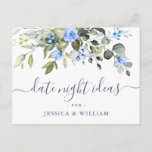 Eucalyptus Bridal Shower Date Night Idea Card<br><div class="desc">For further customization,  please click the "customize further" link and use our design tool to modify this template. 
If you need help or matching items,  please contact me.</div>