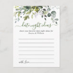 Eucalyptus Bridal Shower Date Night Ideas Card<br><div class="desc">For further customization,  please click the "customize further" link and use our design tool to modify this template. 
If you need help or matching items,  please contact me.</div>