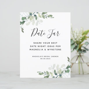 Date Night Ideas Sign, Wedding Date Night Advice, Date Night Card, Wedding  Sign, Bridal Shower Game-1 Sign and 50 Advice Cards (23D)