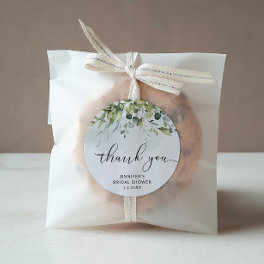 Eucalyptus bridal shower favor classic round sticker