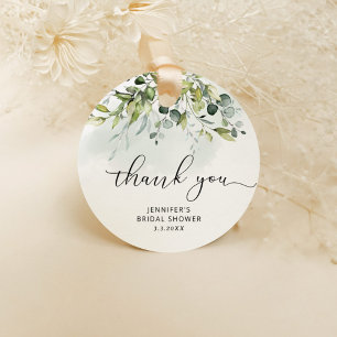 Eucalyptus bridal shower favor tag