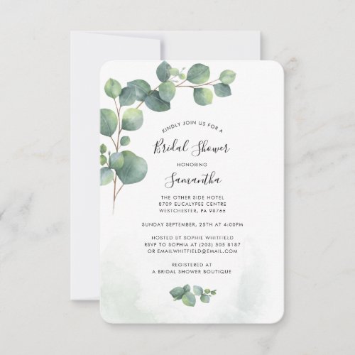 Eucalyptus Bridal Shower Greenery Invitation