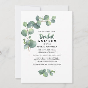 Eucalyptus Bridal Shower Greenery Succulent Invitation