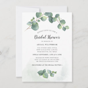 Eucalyptus Bridal Shower Greenery Succulent Invitation