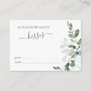 Eucalyptus Bridal Shower Guess How Many Game Enclosure Card