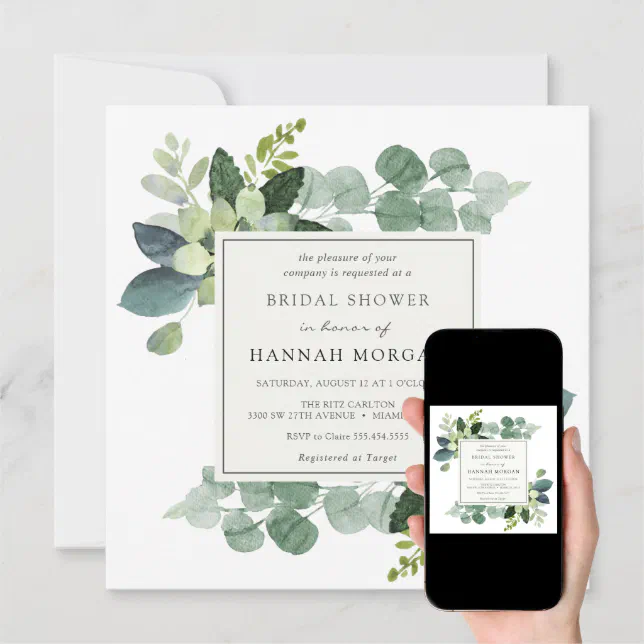 Eucalyptus Bridal Shower Invitation Zazzle