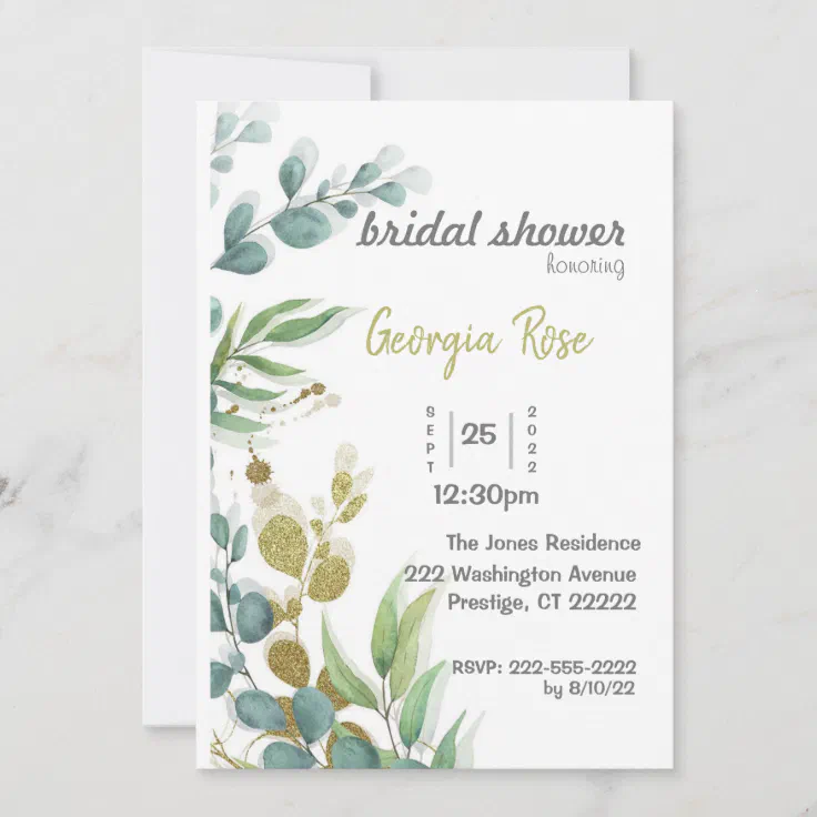 Eucalyptus Bridal Shower Invitation Zazzle