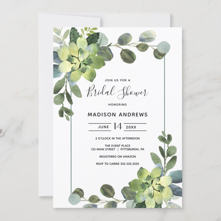 Eucalyptus Bridal Shower Invitation Zazzle