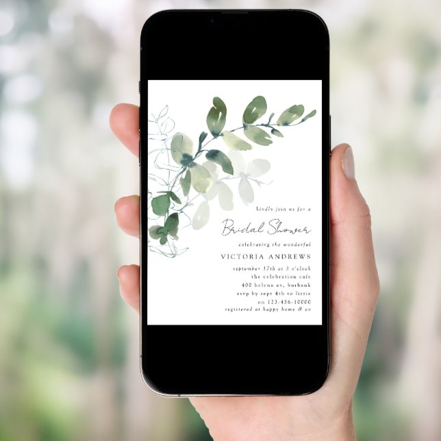Eucalyptus Bridal Shower Invitation (Front Digital)