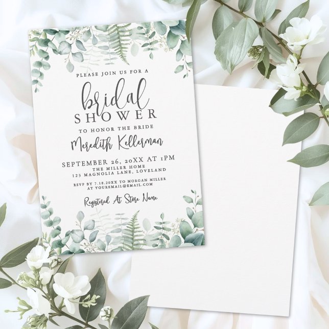 Eucalyptus Bridal Shower Invitation (Eucalyptus Greenery Bridal Shower Invitation)