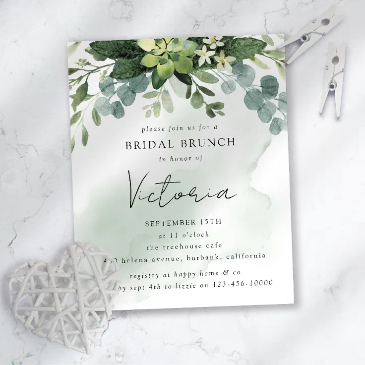 Eucalyptus Bridal Shower Invitation Zazzle