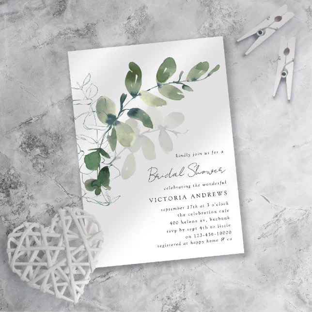 Eucalyptus Bridal Shower Invitation Zazzle 4659