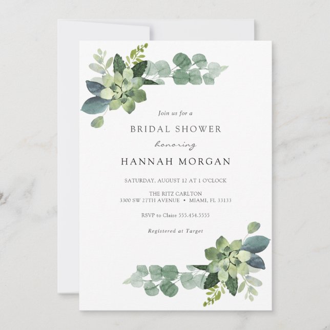 Eucalyptus Bridal Shower Invitation (Front)