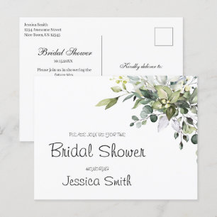Eucalyptus Bridal Shower Invitation Postcard