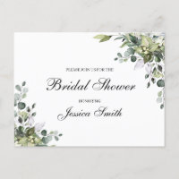Eucalyptus Bridal Shower Invitation Postcard