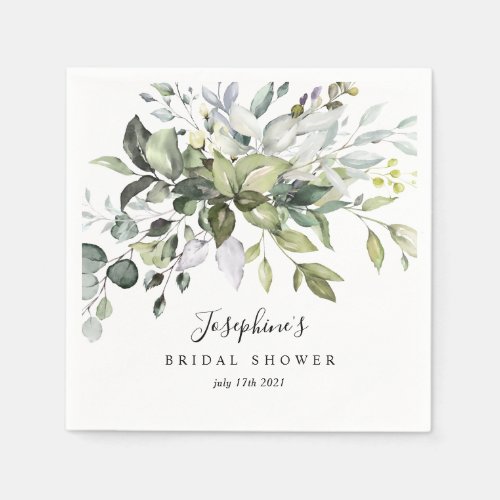 Eucalyptus Bridal Shower Paper Napkins Napkins