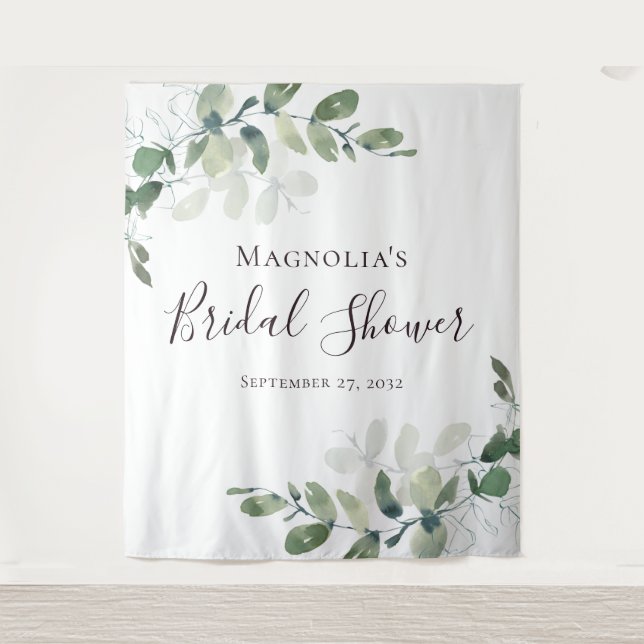 Eucalyptus Bridal Shower Photo Booth Backdrop (Front)