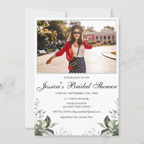 Eucalyptus Bridal Shower PHOTO Invitation