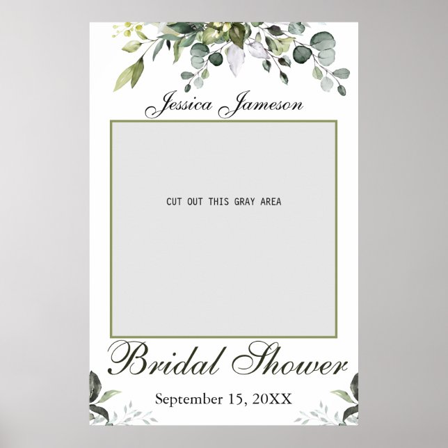 Eucalyptus Bridal Shower Photo Prop Poster (Front)