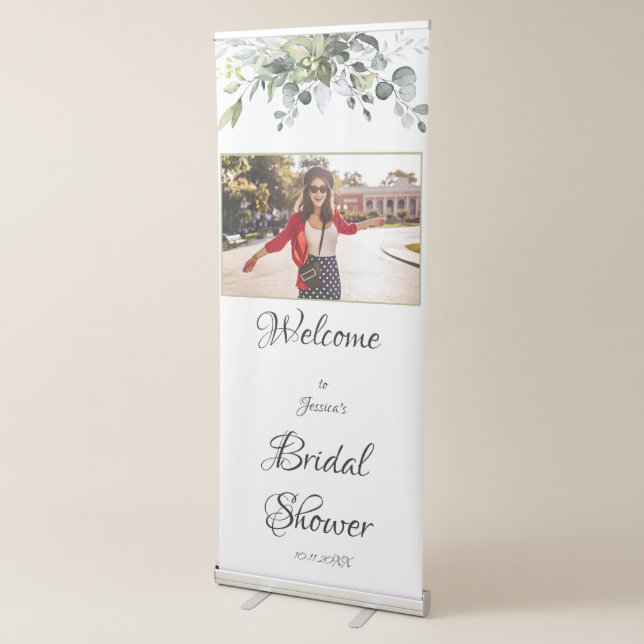 Eucalyptus Bridal Shower PHOTO Retractable Banner (3/4)