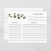 Eucalyptus Bridal Shower Recipe card (Front/Back)