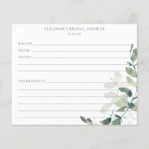 Eucalyptus Bridal Shower Recipe Cards