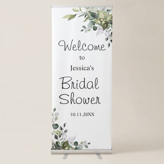 Eucalyptus Bridal Shower Retractable Banner (Front)
