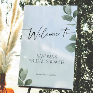 Eucalyptus Bridal Shower Sage Green Welcome Foam Board