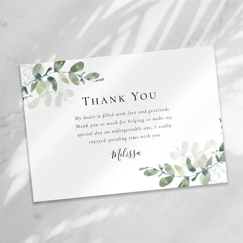 Eucalyptus Bridal Shower Thank You Card