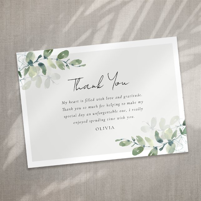 Eucalyptus Bridal Shower Thank You Card (Creator Uploaded)