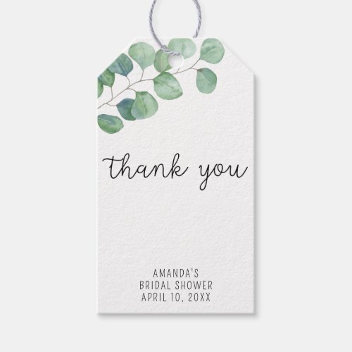 EUCALYPTUS _ bridal shower thank you tag