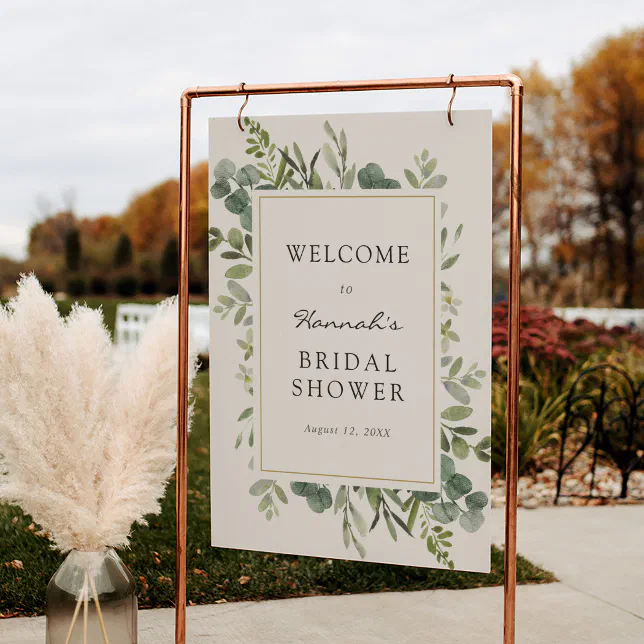 Eucalyptus Bridal Shower Welcome Sign | Zazzle