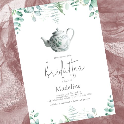 Eucalyptus Bridal Tea Bridal Shower Invitation