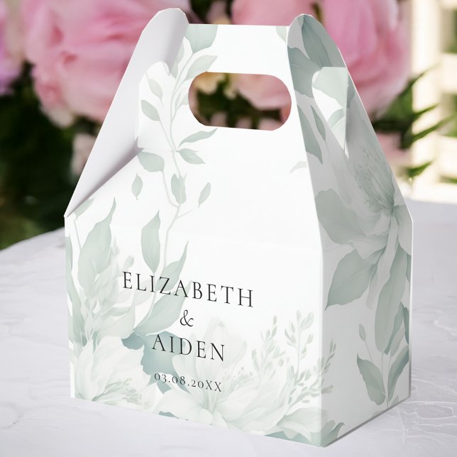 Eucalyptus, Bright, Wedding Box  (Personalized Eucalyptus, Bright, Wedding Box with your name + date.)