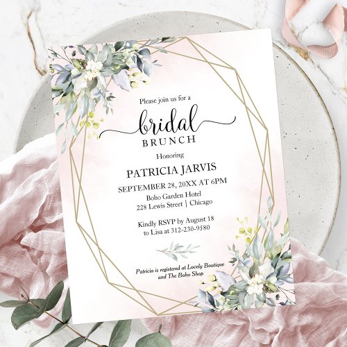 Eucalyptus Budget Bridal Brunch Invitation